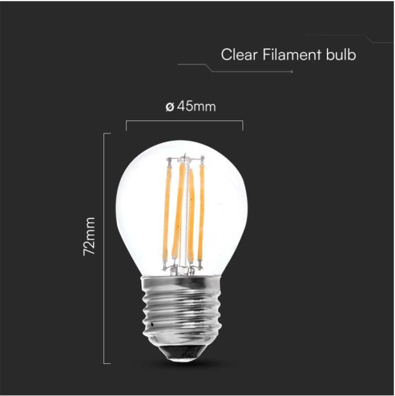 V-TAC Λάμπα LED για Ντουί E27 και Σχήμα G45 Θερμό Λευκό 212842