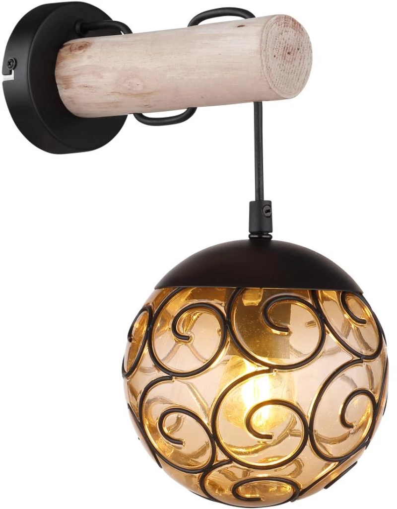 wall light metal black matt, 1x E27 LED - 15660W