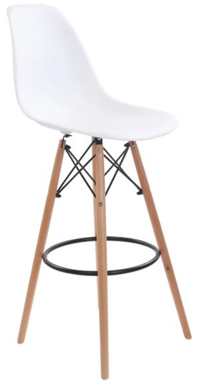 Art Wood σκαμπό μπαρ σε λευκό χρώμα 46x54x111 εκ