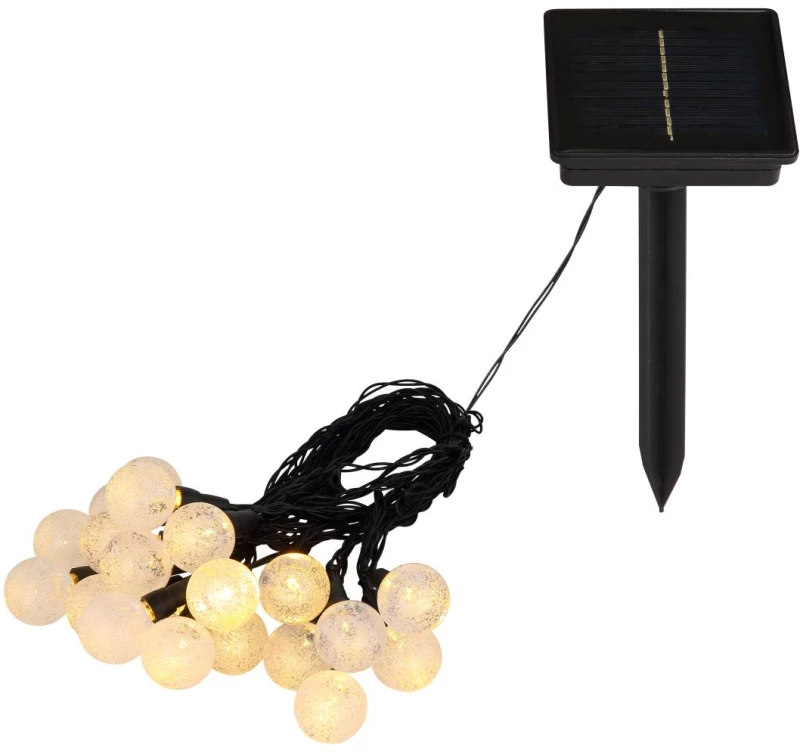 Solar light plastic black matt, 20x LED - 36352-20