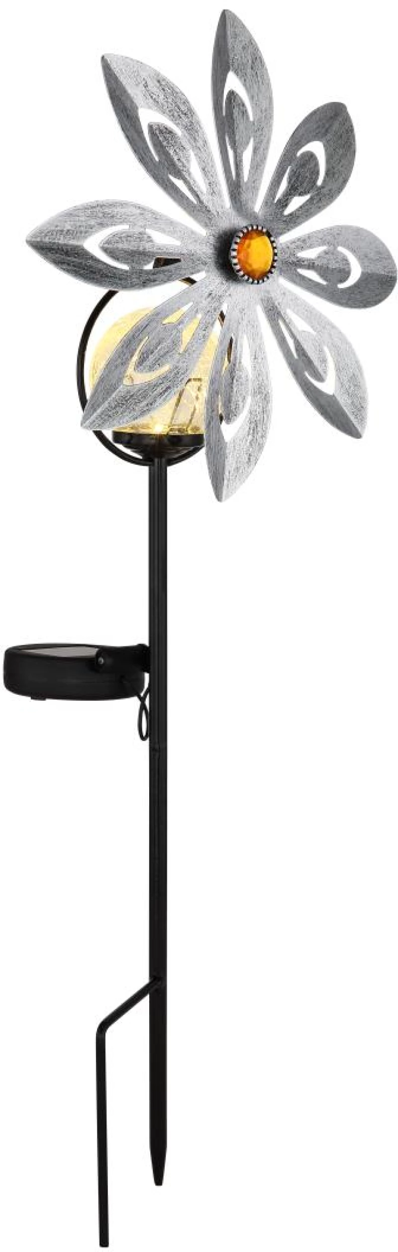 Solar light metal silver grey, LED - 36576S