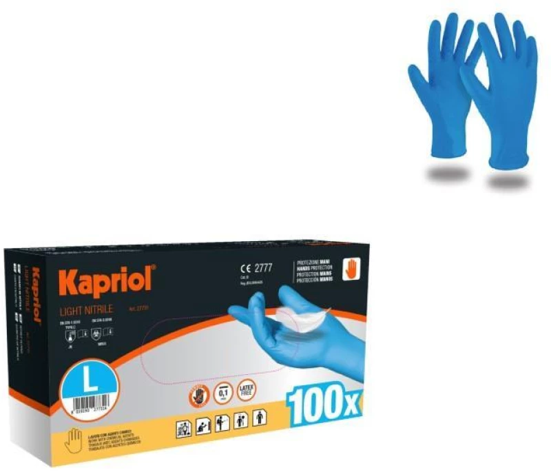 Γάντια νιτριλίου μπλε χωρίς πούδρα 100τεμ. L / 27760