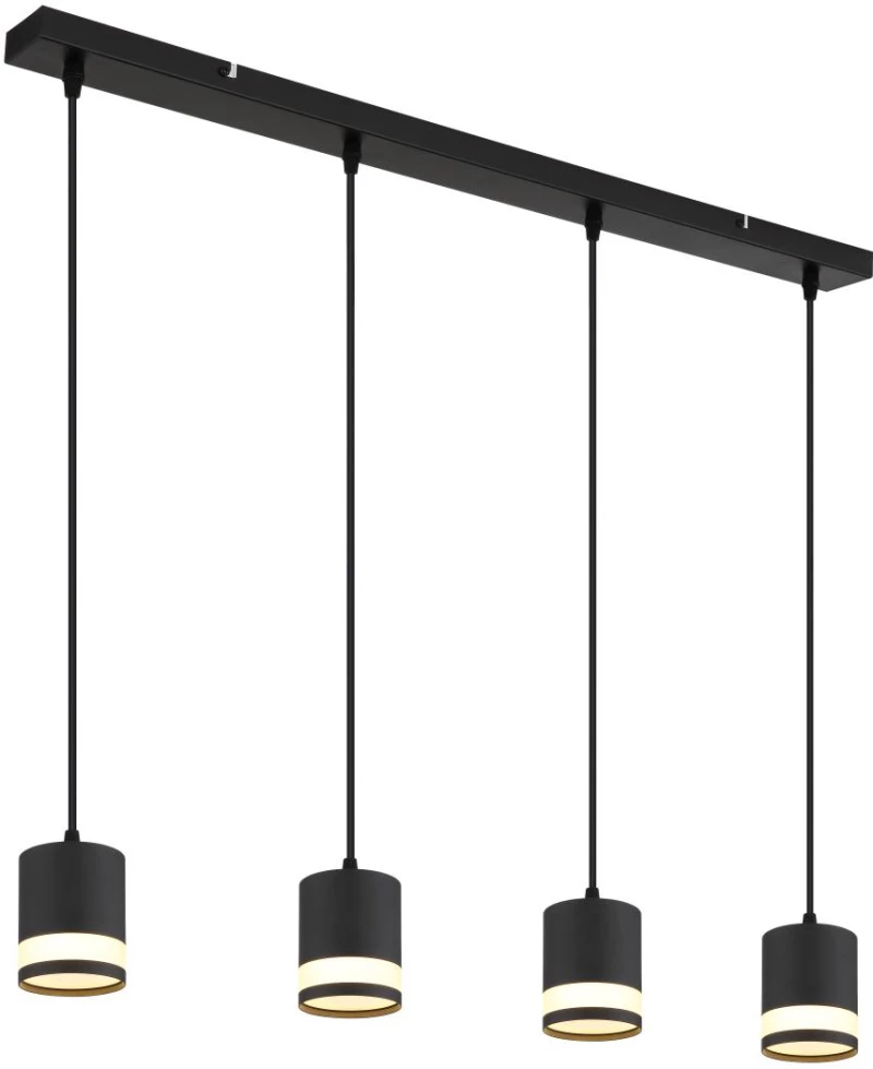 pendant lamp metal black matt, 4x GX53 LED - 57852-4H