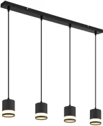 pendant lamp metal black matt, 4x GX53 LED - 57852-4H