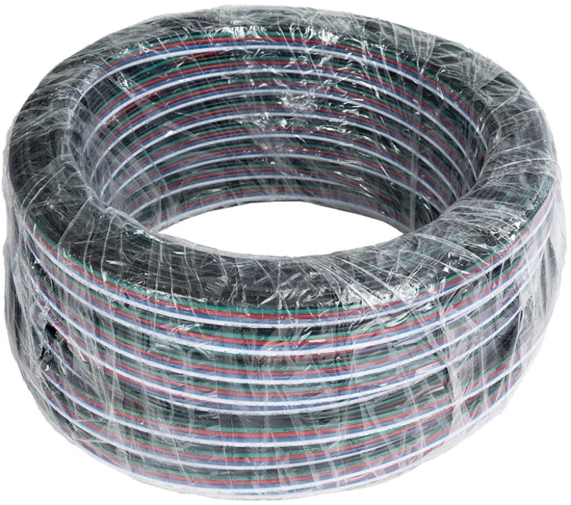 GloboStar® 70737 Εύκαμπτο Πλακέ Καλώδιο 1m RGBW 5 x 0.75mm²