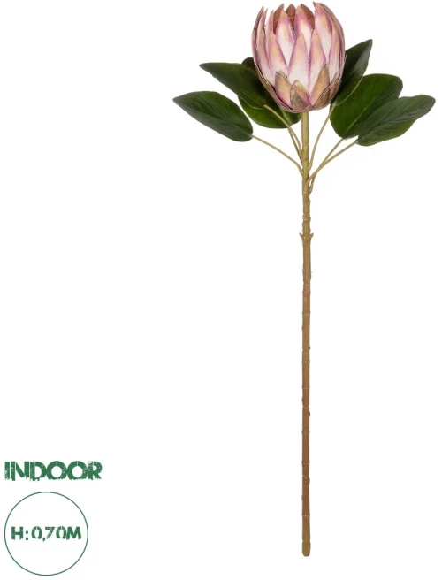 GloboStar® Artificial Garden PINK KING FLOWER BRANCH 21300 Τεχνητό Διακοσμητικό Κλαδί KING FLOWER Ρόζ Y70cm