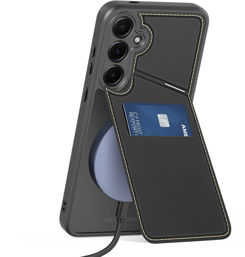 Dux Ducis Rafi II Case for Samsung Galaxy S25 with Stand and Wallet - Black