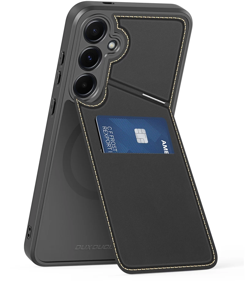 Dux Ducis Rafi II Case for Samsung Galaxy S25 with Stand and Wallet - Black