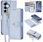 Dux Ducis Lawa Leather Case for Samsung Galaxy S25+ with Detachable Magnetic Wallet - Blue