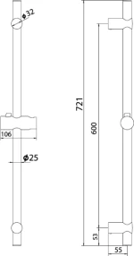 Βέργα Ντουζ Λουτρού Modea Thelma 00-02962 Χρωμέ