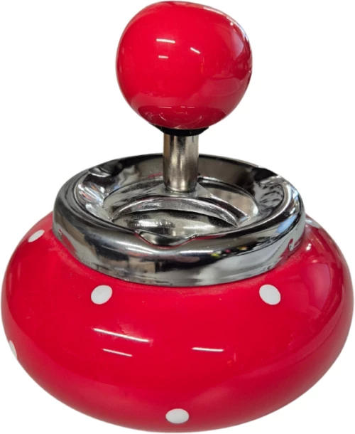 Στακτοδοχείο Κεραμικό Πουά - Κόκκινο