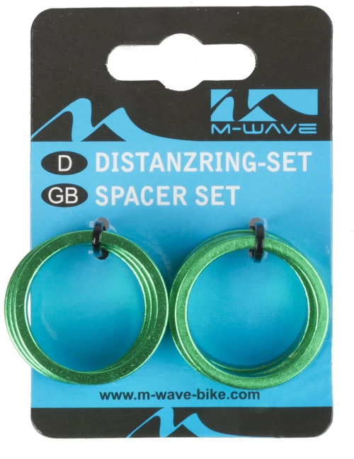 M-Wave 390645 Σετ Αποστάτες Λαιμού 5mm/1 1/8   (Πράσινοι)