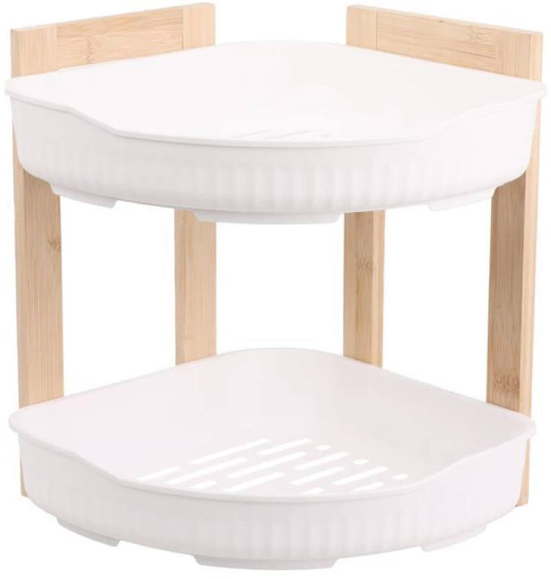 Ραφιέρα μπάνιου γωνιακή bamboo 2 ράφια Υ27x23x23εκ.