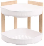 Ραφιέρα μπάνιου γωνιακή bamboo 2 ράφια Υ27x23x23εκ.