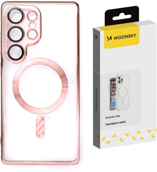 Wozinsky Electroplated Case with Magsafe for Samsung Galaxy S25 - Pink