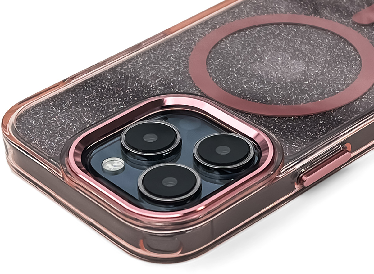 Wozinsky Glitter Case with Mag Safe for Samsung Galaxy S24 FE - Pink with Glitter