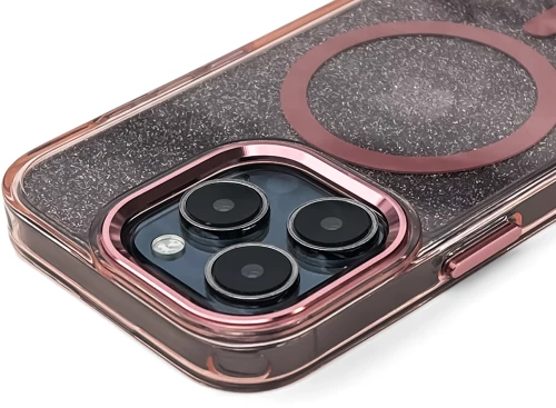 Wozinsky Glitter Case with Mag Safe for Samsung Galaxy S24 FE - Pink with Glitter