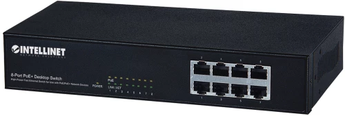Intellinet 8-Port Fast Ethernet PoE+ Switch, 8 x PoE ports, IEEE 802.3at/af Power-over-Ethernet (PoE+/PoE), Endspan, Desktop, Box