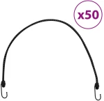 vidaXL Κορδόνια Ελαστικά Bungee με Γάντζο/Ανακλ. Ταινίες 50 τεμ 88 εκ.