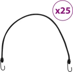 vidaXL Κορδόνια Ελαστικά Bungee με Γάντζο/Ανακλ. Ταινίες 25 τεμ 88 εκ.