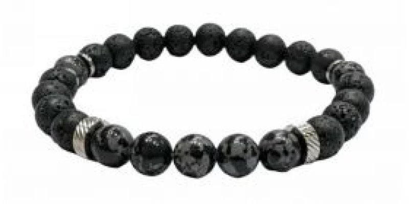 Kostibas 1550-88513, Βραχιόλι Ανδρικό, Ημιπολύτιμοι λίθοι, Μαύρο
