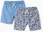 Σετ 2 τμχ μαγιό βερμούδα αγόρι "Sea pattern" μπλε