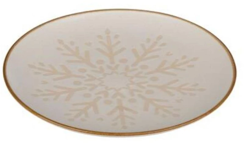 Πιάτο Κεραμικό Χιονονιφάδα 03.58646 25x2,7cm Beige