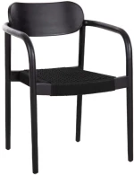 Πολυθρόνα Oslo HM9636.12 55x54x80cm Ξύλο-Σχοινί Black Ξύλο,Σχοινί