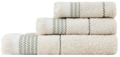 Πετσέτες Plush (Σετ 3τμχ) Light Beige Nima Σετ Πετσέτες 70x140cm 100% Βαμβάκι