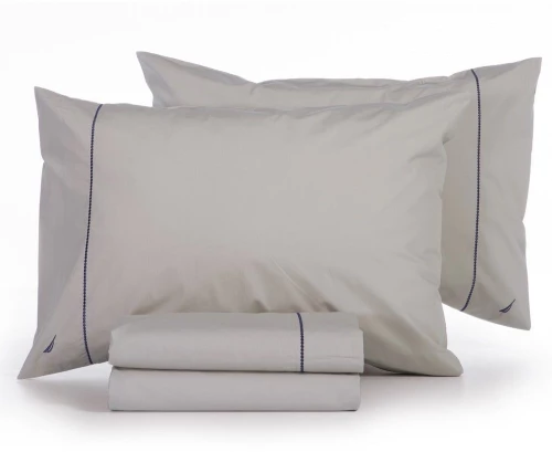 Σεντόνια Nau Wave Solid (Σετ 4τμχ) Linen Nautica King Size 280x270cm 100% Βαμβάκι