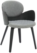 Πολυθρόνα Darnell HM9974.02 56x56x83cm Black-Grey Ξύλο,Ύφασμα