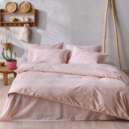 Παπλωματοθήκη Posidonia 20 (Σετ 3τμχ) Rouge-Ecru Kentia Υπέρδιπλo 225x245cm 100% Βαμβάκι