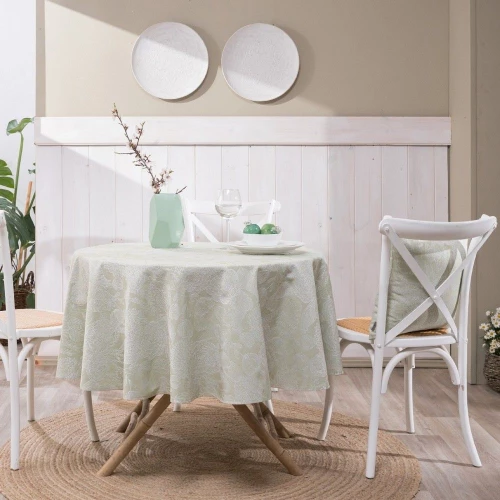 Τραπεζομάντηλο Oviedo 08 Green Teoran Διάμετρος 180cm Βαμβάκι-Πολυέστερ