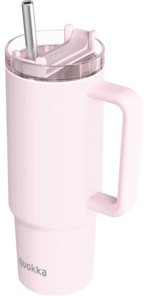 Quokka Stream - Stainless Steel Thermal Mug 950 ml with Straw (Light Pink)