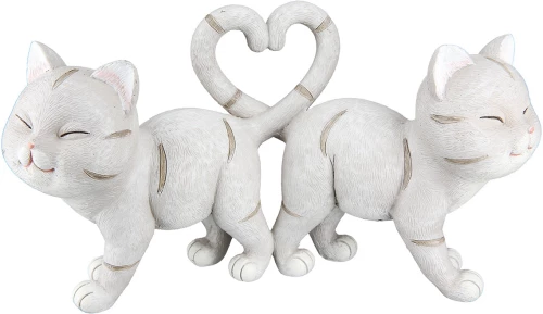 Φιγούρα Γάτα 'Kitten' Πολυρεζίνη Γκρι 7.5x20x11cm 2Τμχ