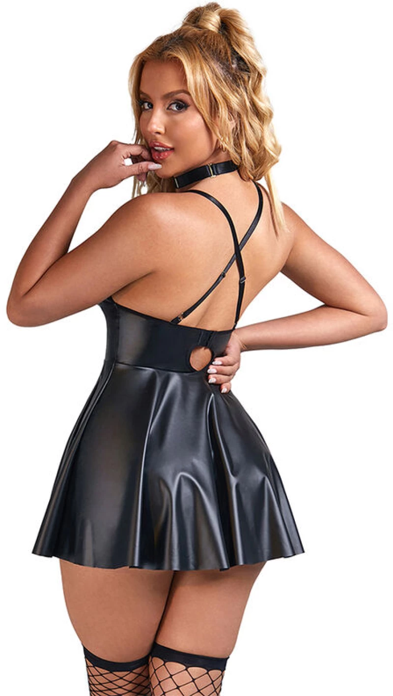 SUBBLIME - 955373 DRESS WITH BLACK LEATHER STRAPS