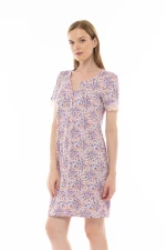 Γυναικείο Νυχτικό Pink Label - Εμπριμέ Print - Κοντό Μανίκι - Viscose