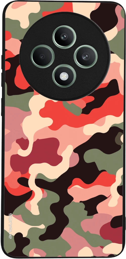 Θήκη Sonique Camouflage Army Series για Oppo Reno12 F 5G Κόκκινο