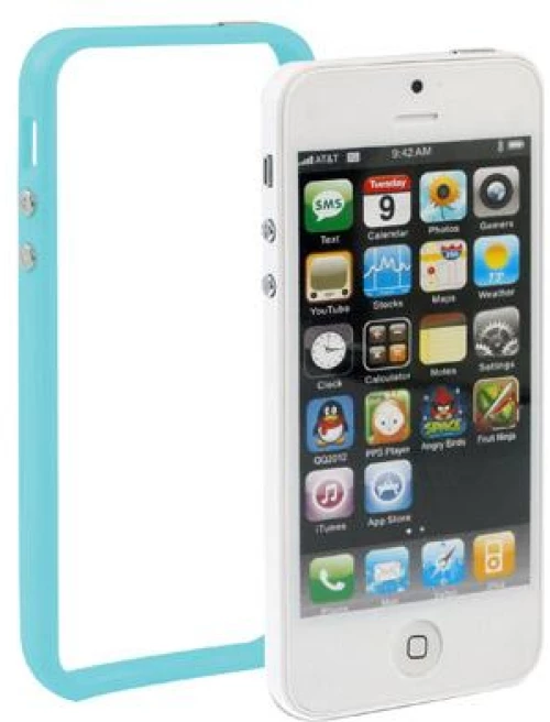 Για iPhone 5 & 5s Πλαίσιο πλαστικού προφυλακτήρα με κουμπιά (Μπλε)