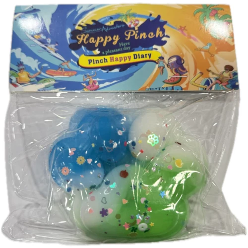 Antistress Pinch Family Squishy Πατούσα σε Μπλε αποχρώσεις 10x9cm