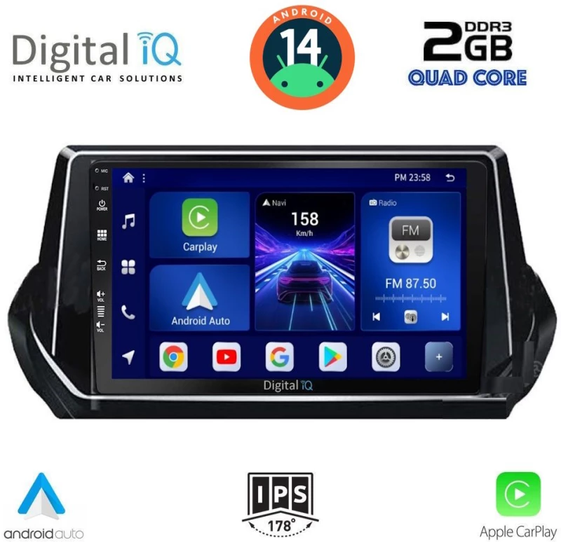 DIGITAL IQ BXC 3509_CPAA (9inc) MULTIMEDIA TABLET for PEUGEOT 208 – 2008 mod. 2021>