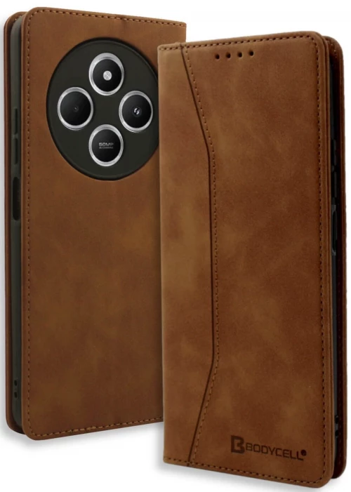 Θήκη Xiaomi Redmi 14C / Poco C75 Bodycell Book Case Πορτοφόλι - Brown (5206015080043)
