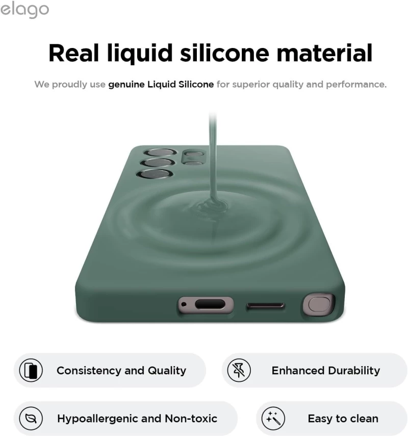 Θήκη Samsung Galaxy S25 Ultra Elago Silicone Case Premium Σιλικόνης - Midnight Green (EGS25SC68-MGR)