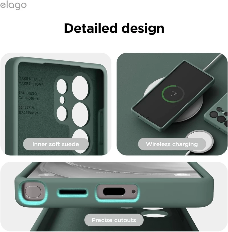 Θήκη Samsung Galaxy S25 Ultra Elago Silicone Case Premium Σιλικόνης - Midnight Green (EGS25SC68-MGR)