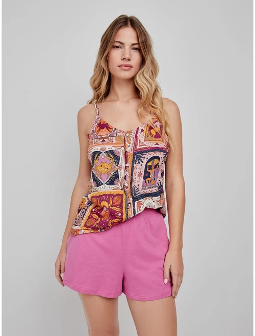Gisela Γυναικεία Καλοκαιρινή Βαμβακερή Πυζάμα Regular Fit 2/20272