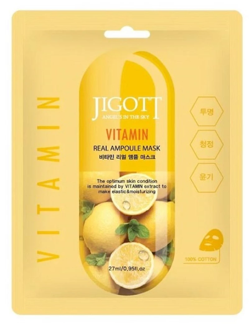 JIGOTT Vitamin Real Ampoule Mask Μάσκα Προσώπου Για Αντιγήρανση, 27ml