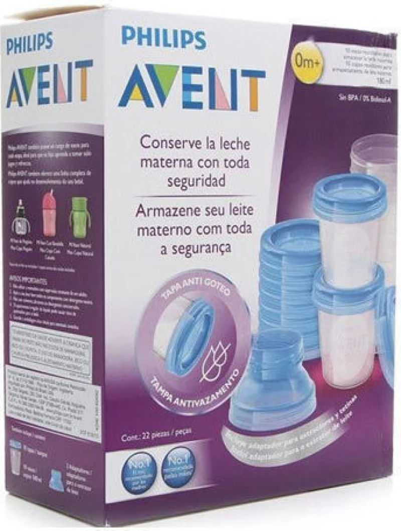 AVENT Δοχεία Αποθήκευσης Μητρικού Γάλακτος Με Αντάπτορες 10 Τεμάχια
