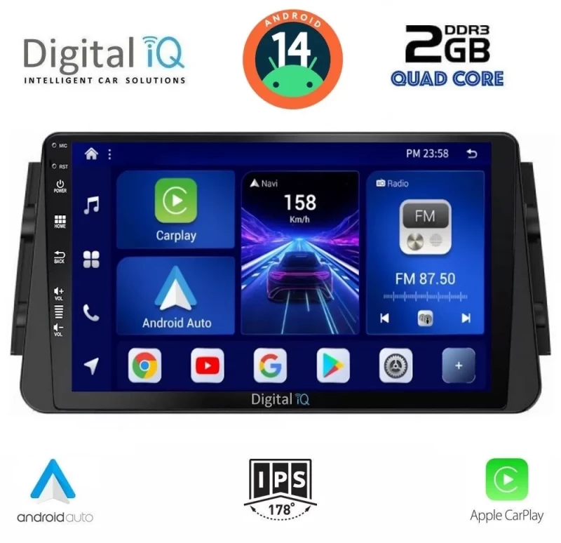DIGITAL IQ BXC 3460_CPAA (9inc) MULTIMEDIA TABLET for NISSAN MICRA mod. 2017+ DIQ_BXC_3460