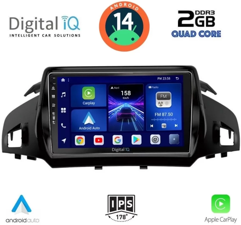 DIGITAL IQ BXC 3160_CPAA (9inc) MULTIMEDIA TABLET for FORD KUGA mod. 2013 – CMAX mod. 2011+ DIQ_BXC_3160