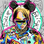 Τσάντα Αγοράς Billie Eilish Street Art - White